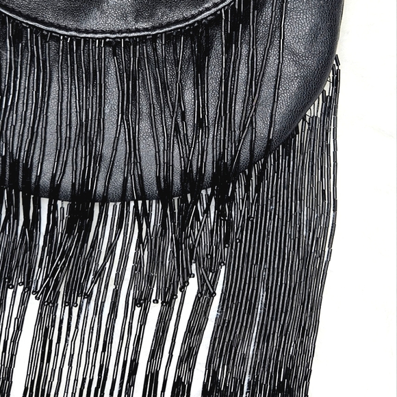 ARMANI EXCHANGE Genuine Leather Beaded Fringe Bag - Picture 4 of 10